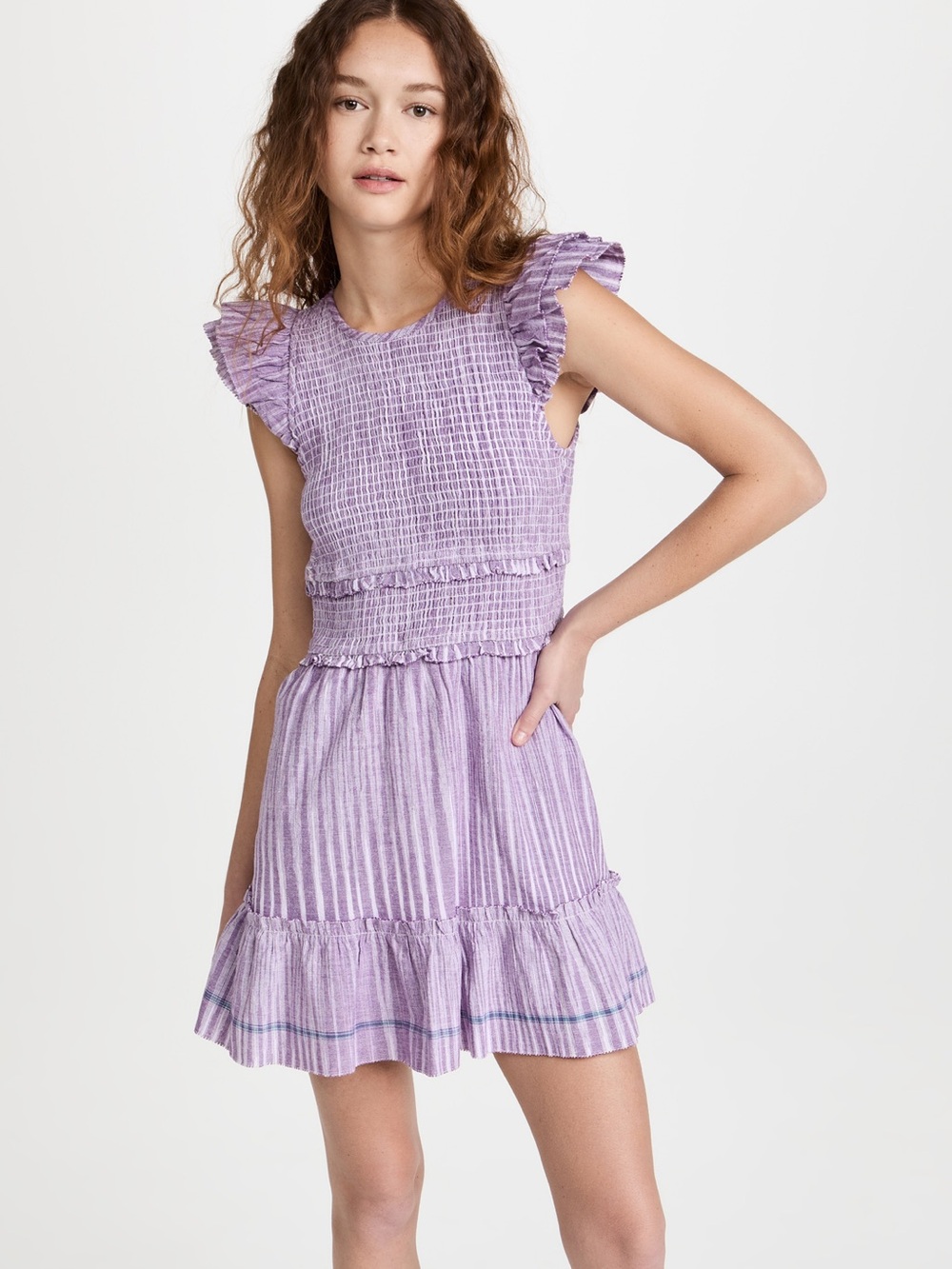 SAYLOR Amalia Ruffle Flutter Sleeve Dress